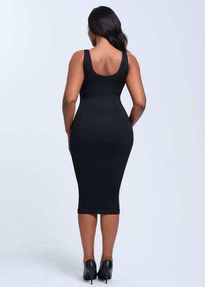 SnatchedKnit V-Neck Tank Midi Dress