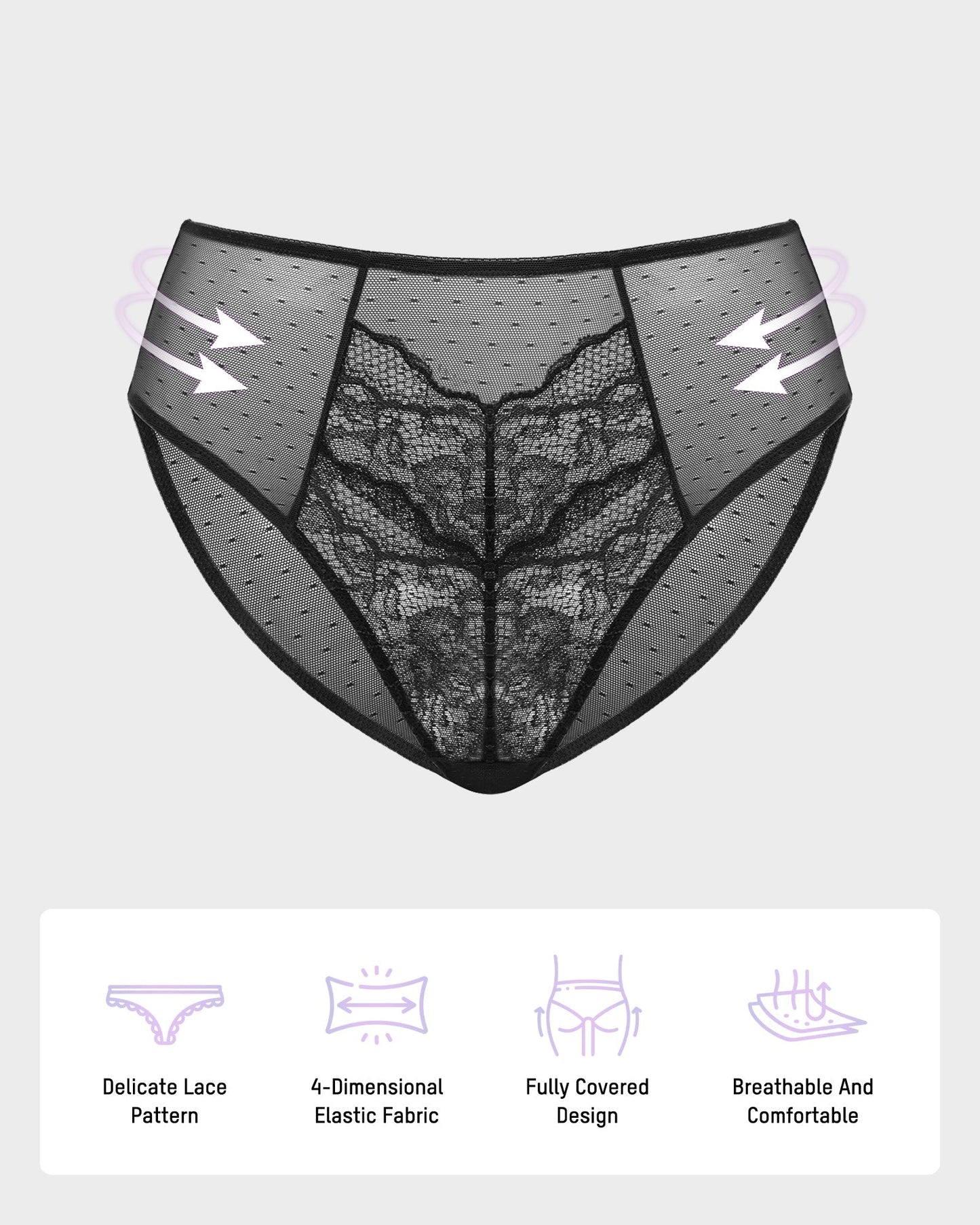 Enchant Floral Lace Brief Underwear (3 Pack)