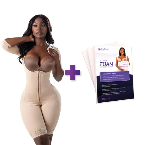 BBL & Lipo | Stage 1 Faja Colombiana Post Surgery | With Sleeves + 3-Pack Lipo Foam Boards