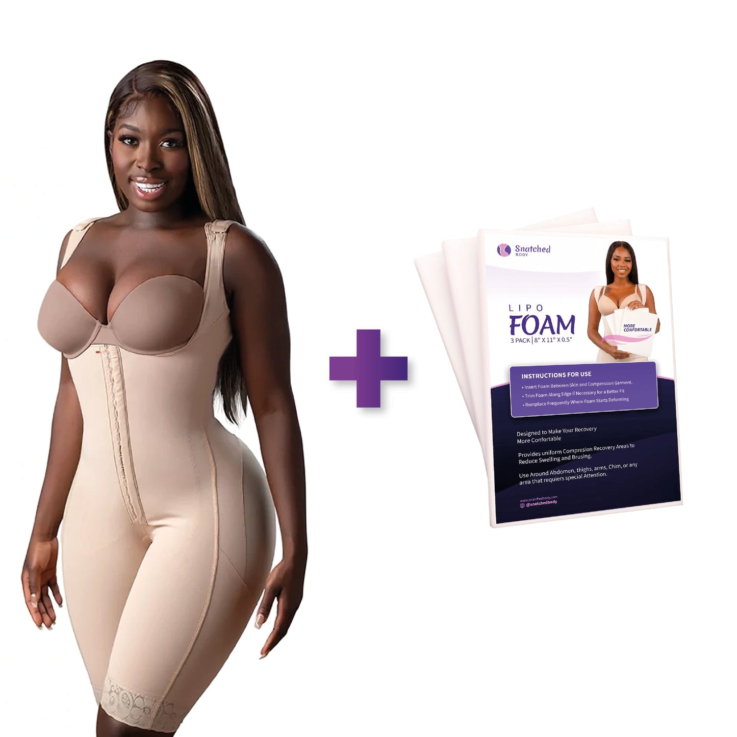 BBL & Lipo | Stage 1 Faja Colombiana Post-Op | No Bra + 3-Pack Lipo Foam Boards