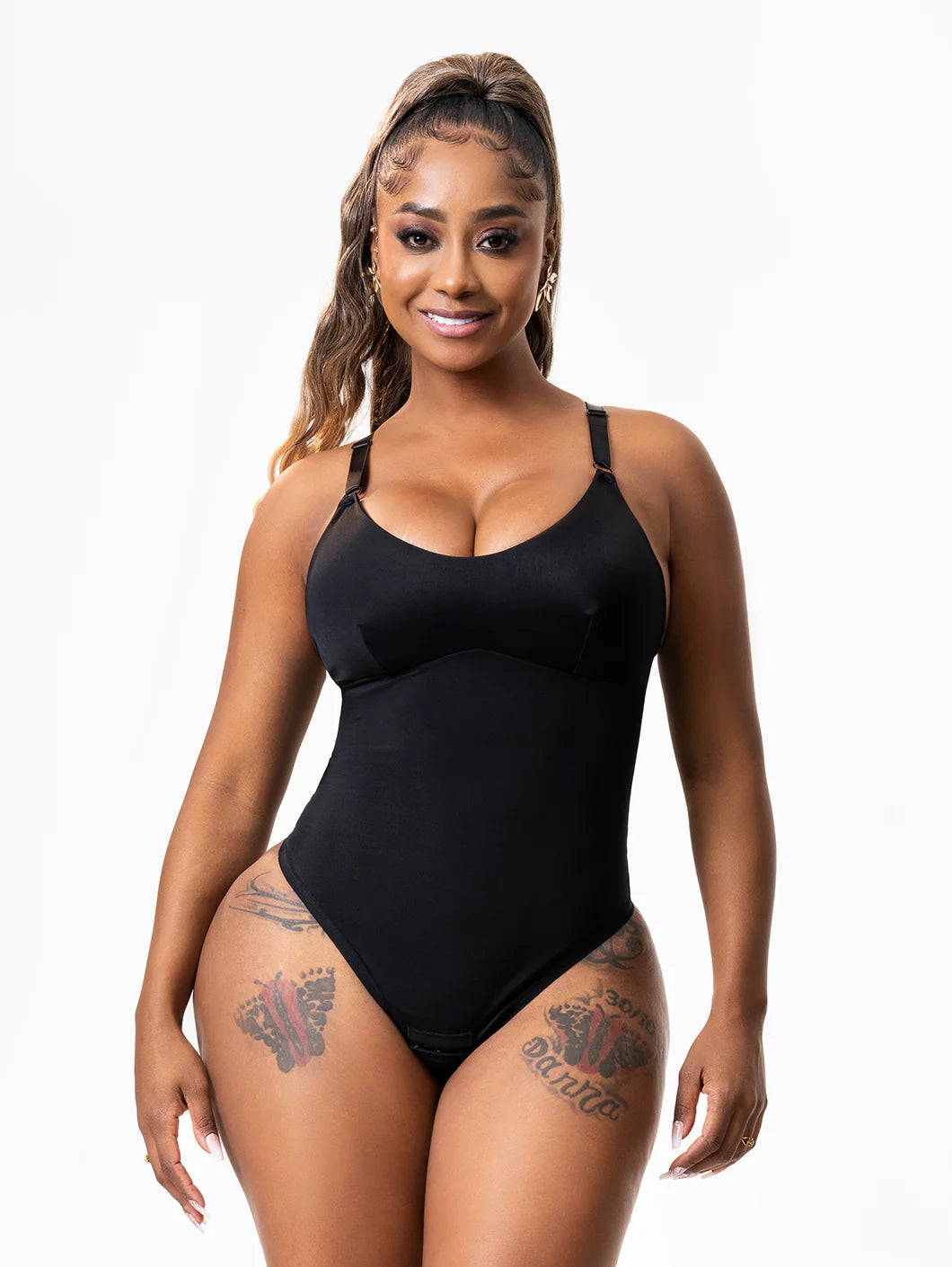 Comfy Tummy Control Shapewear Thong Bodysuit With Built-in Bra | Daily Use