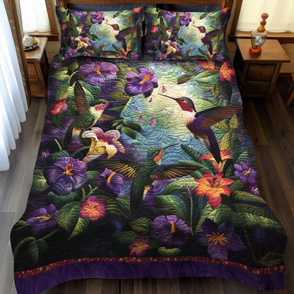 CozyCloud™ HummingBird Dance 3-Piece Quilted Bedding Set