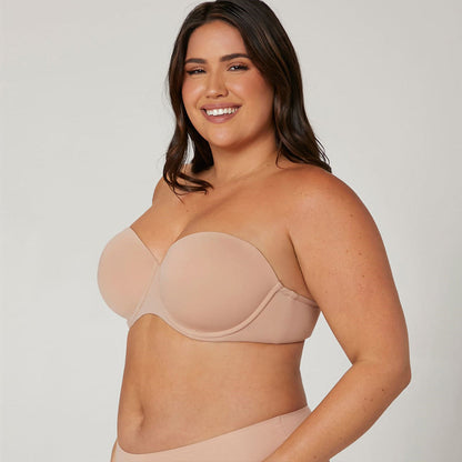 Plus Size Women's Underwire Contour Multiway Full Coverage Strapless Bra