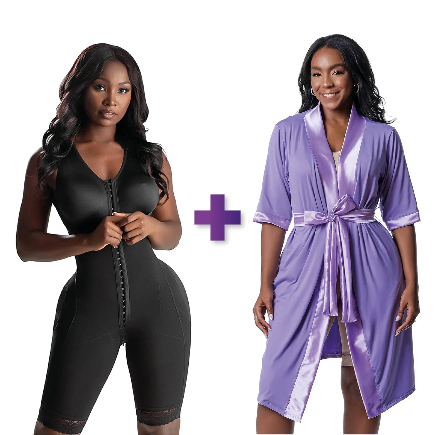 BBL & Lipo | Stage 1 Faja Colombiana Post Surgery| With Bra + Post Surgery Recovery Night Gown Robe with Drain Pockets | ¾ Sleeves