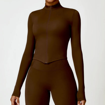 Quick-Dry Running Jacket – Long Sleeve Zip-Up Sports Top
