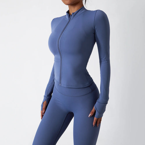 Carethier Elastic Running Jacket – Quick-Dry Long Sleeve Workout Coat