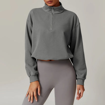 High Collar Sweatshirt – Winter Warm Half-Zip Sports Jacket