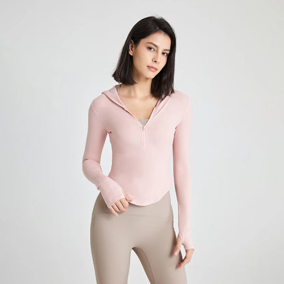 Stretch Sports Jacket – Slim Fit Zip-Up Yoga & Running Hoodie