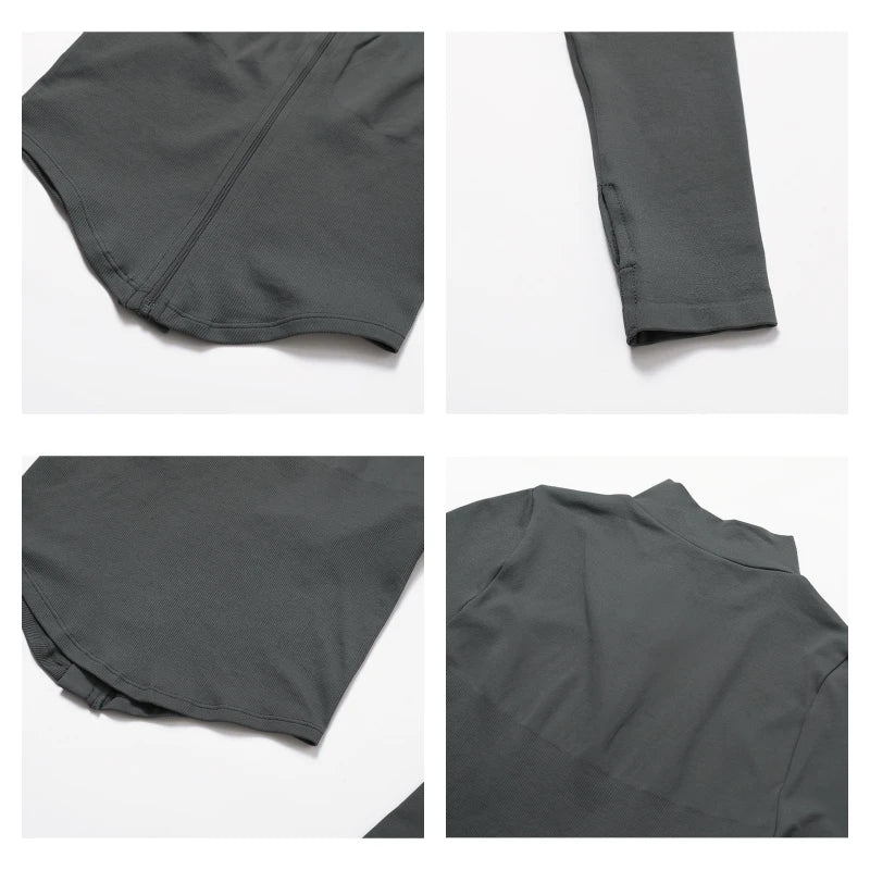 Running Workout Jacket – Quick-Dry Long Sleeve Gym Coat