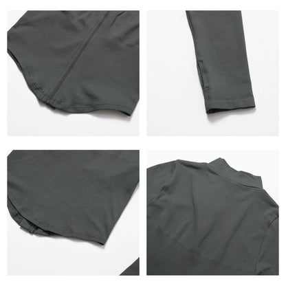 Running Workout Jacket – Quick-Dry Long Sleeve Gym Coat