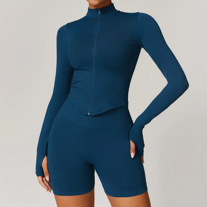 Running Workout Jacket – Quick-Dry Long Sleeve Gym Coat