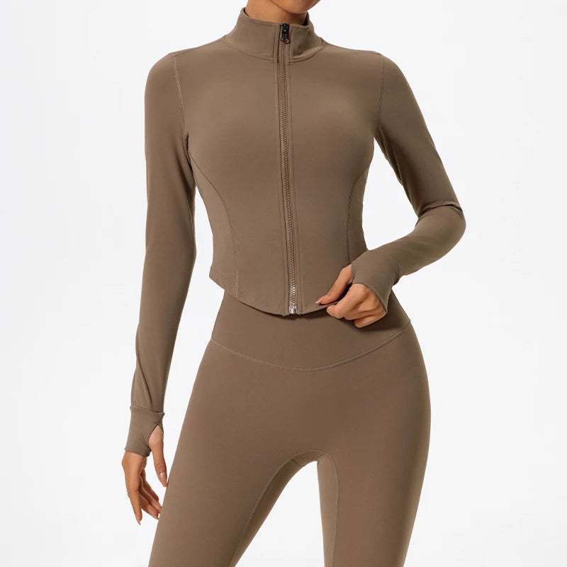 Ultra-Soft Sports Jacket – Quick-Dry Zip-Up Yoga & Workout Top