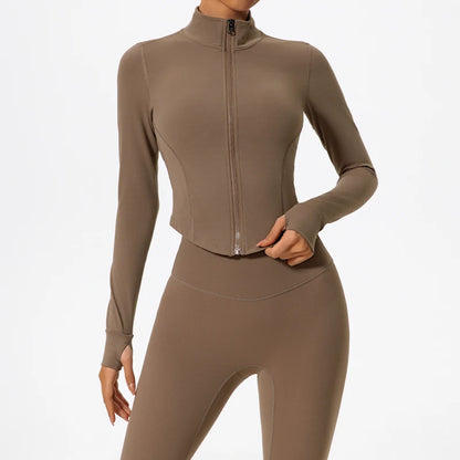 Ultra-Soft Sports Jacket – Quick-Dry Zip-Up Yoga & Workout Top