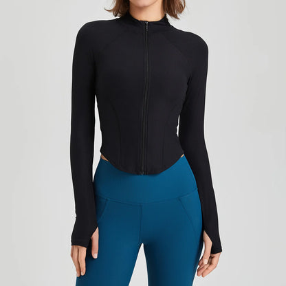 Carethier Elastic Sports Jacket – Tight Fit Quick-Dry Yoga & Gym Top