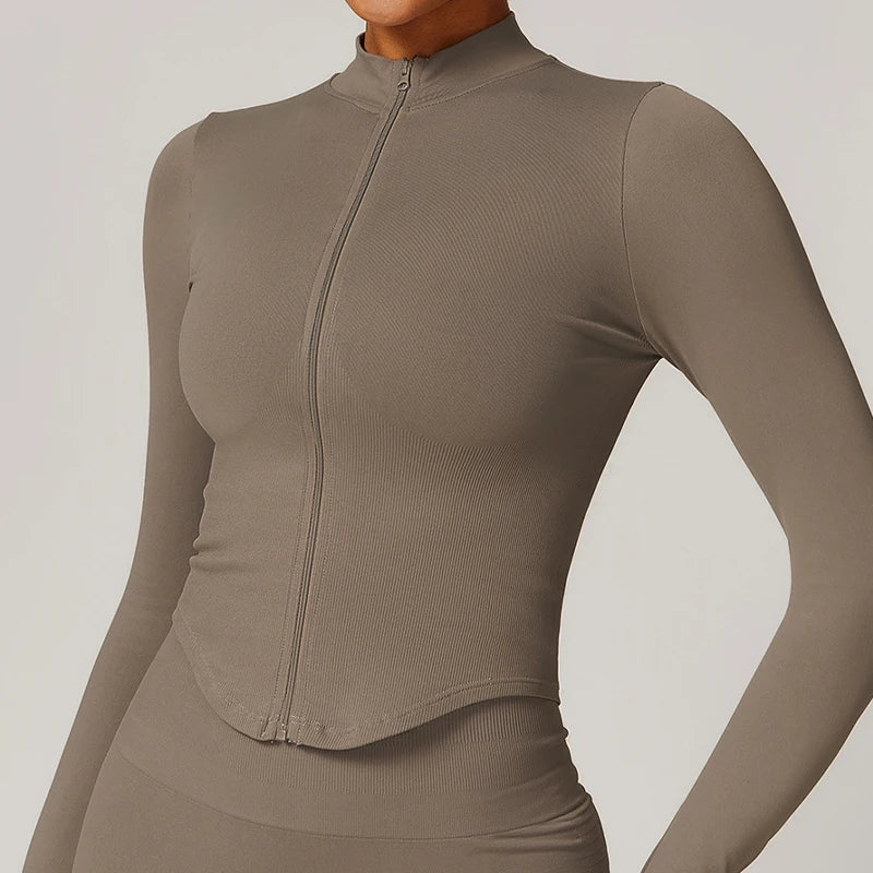 Running Workout Jacket – Quick-Dry Long Sleeve Gym Coat