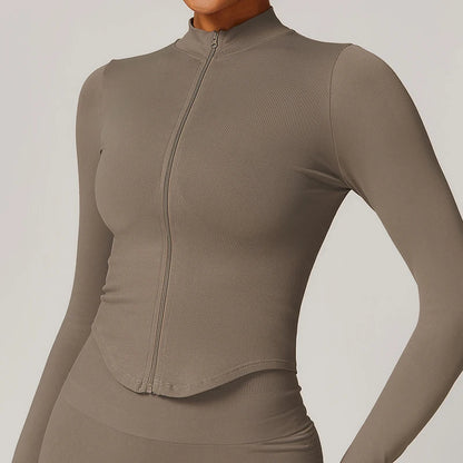 Running Workout Jacket – Quick-Dry Long Sleeve Gym Coat