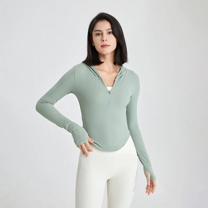 Stretch Sports Jacket – Slim Fit Zip-Up Yoga & Running Hoodie