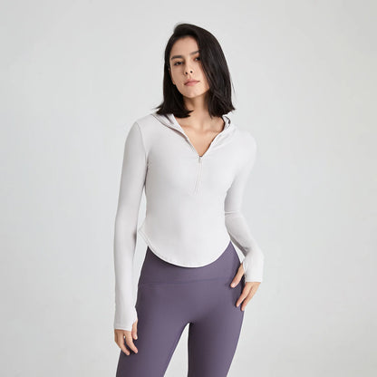 Stretch Sports Jacket – Slim Fit Zip-Up Yoga & Running Hoodie
