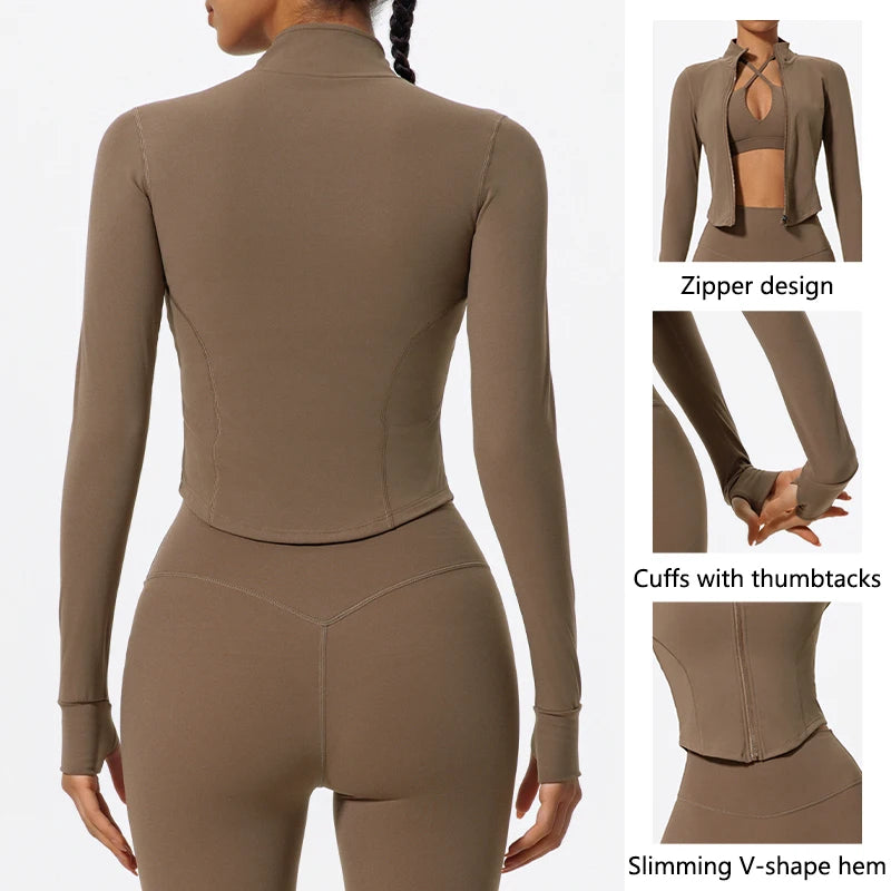 Ultra-Soft Sports Jacket – Quick-Dry Zip-Up Yoga & Workout Top