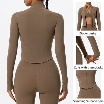 Ultra-Soft Sports Jacket – Quick-Dry Zip-Up Yoga & Workout Top