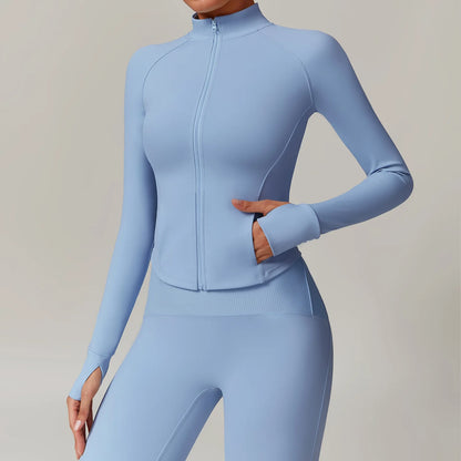 Carethier Slim Fit Workout Jacket – Quick-Dry Yoga & Running Activewear