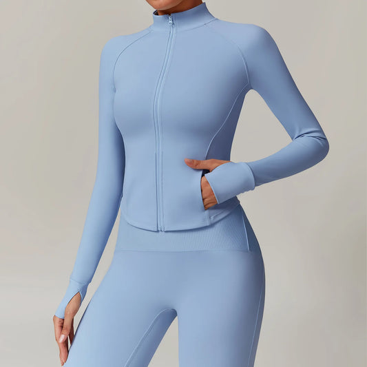 Carethier Slim Fit Workout Jacket – Quick-Dry Yoga & Running Activewear