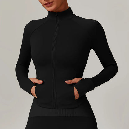 Carethier Slim Fit Workout Jacket – Quick-Dry Yoga & Running Activewear