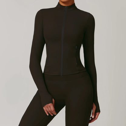 Carethier Slim Fit Sports Jacket – Quick-Dry Yoga & Running Top