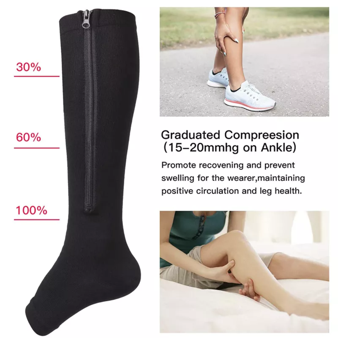 20-30 mmHg Compression Unisex Socks With Zipper