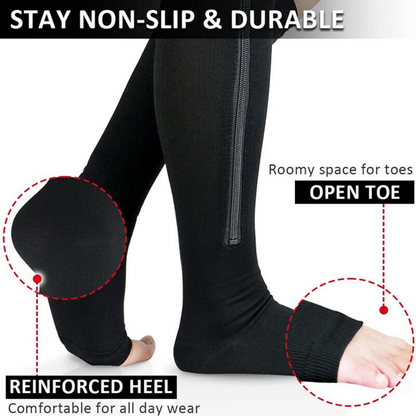 20-30 mmHg Compression Unisex Socks With Zipper