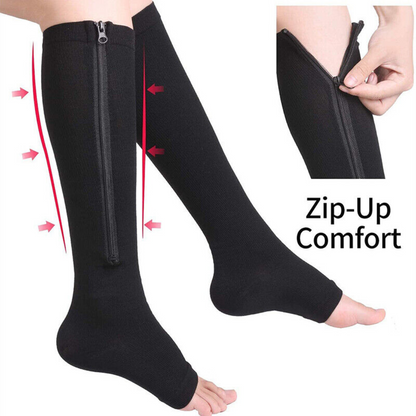 20-30 mmHg Compression Unisex Socks With Zipper