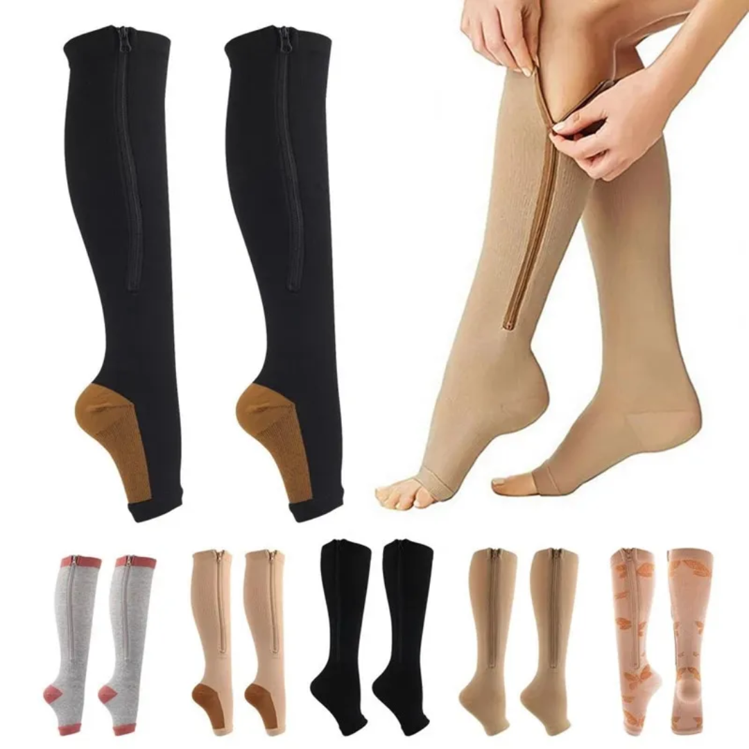 20-30 mmHg Compression Unisex Socks With Zipper