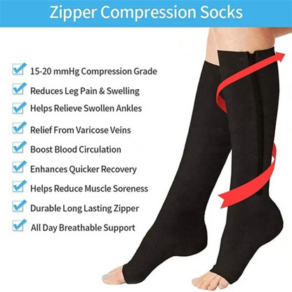 20-30 mmHg Compression Unisex Socks With Zipper