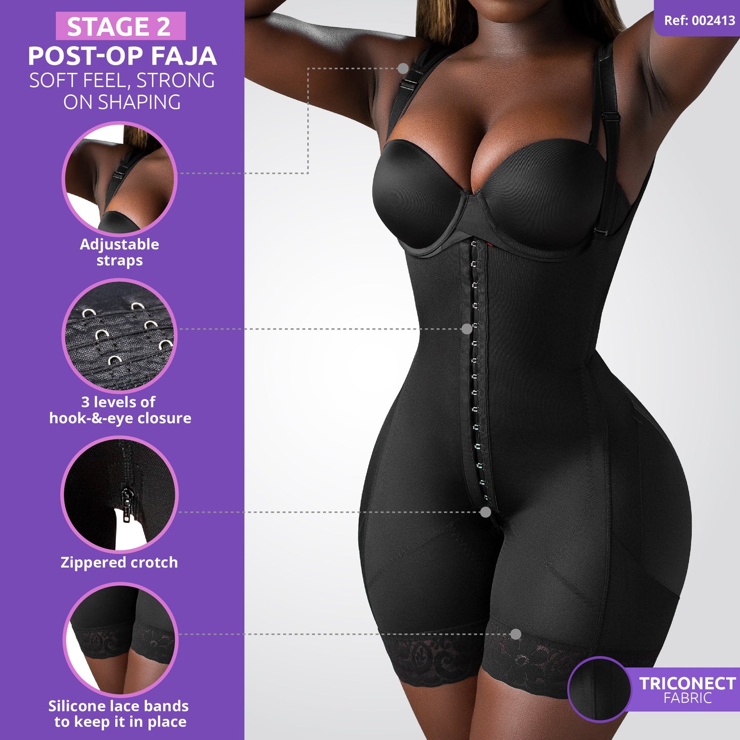 Stage 2 Plus Size Fajas | No Bra Shapewear