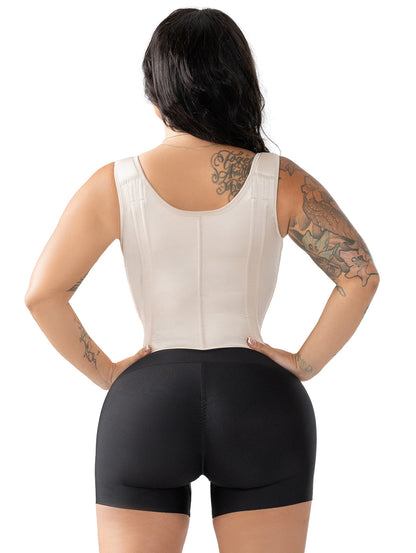 Snatched Body Vest Underbust Corset | Waist Cincher Shapewear with Straps & Front Zipper
