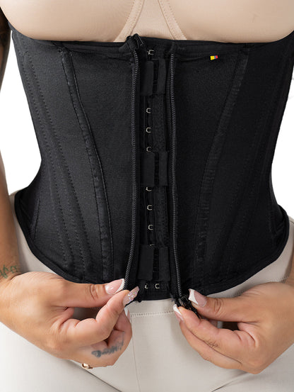 Snatched Body Vest Underbust Corset | Waist Cincher Shapewear with Straps & Front Zipper