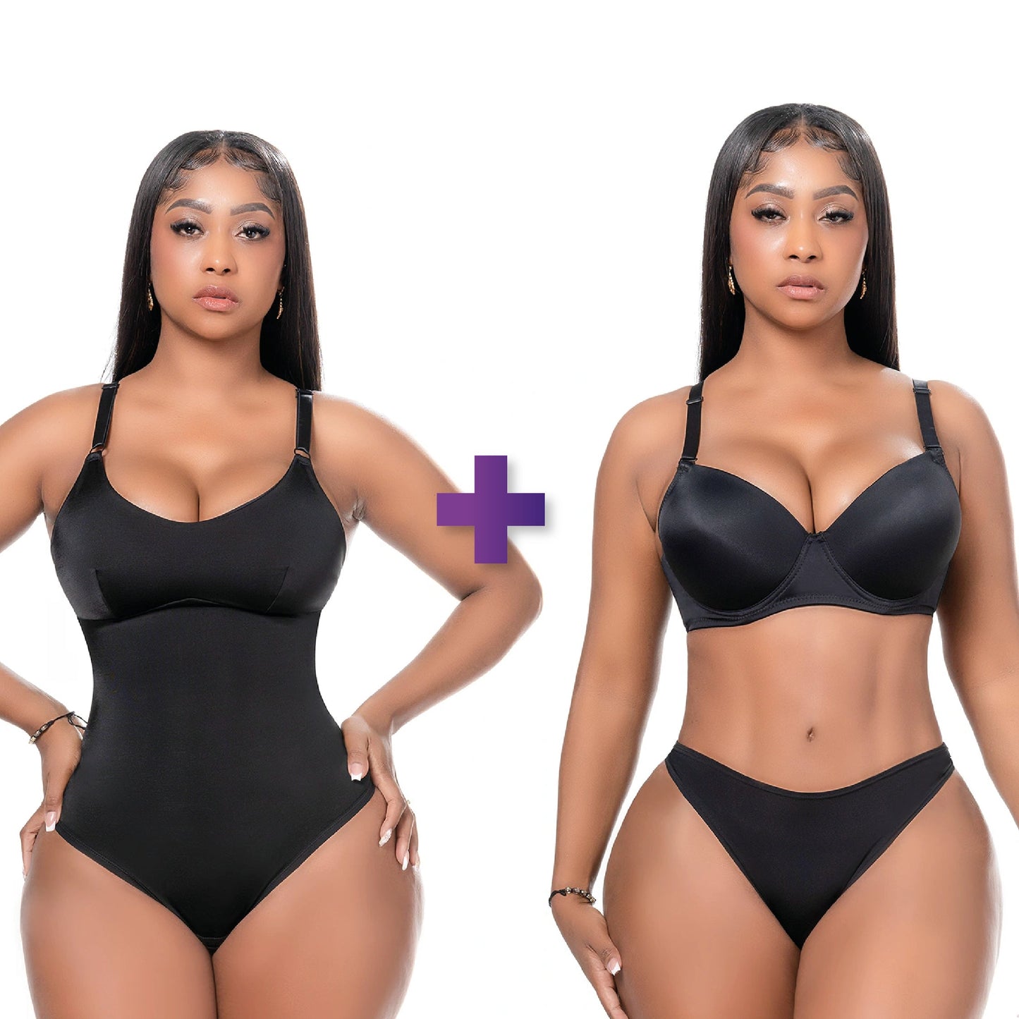 Tummy Control Bodysuit Shapewear Thong With Built-In Bra | Daily Use + 3-pack THONGS FOR WOMEN | DAILY WEAR | Pack Exclusivo