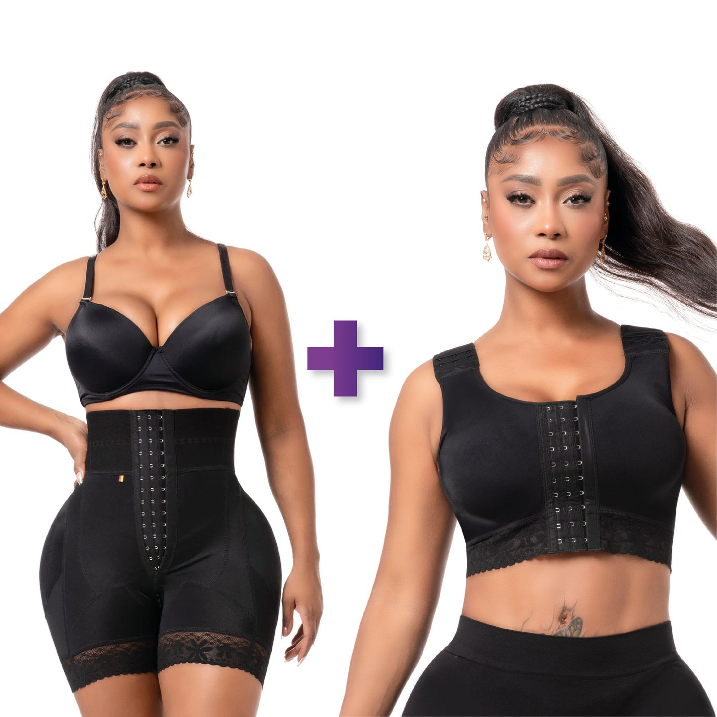 BBL Short | Stage 3 Post-Op Tummy Control High Waisted + Post-Breast Augmentation & Mastectomy | Stage 1 Compression Bra | Front Closure for Easy Wear