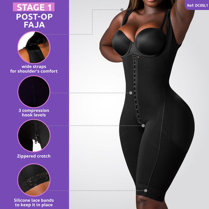 Stage 1 Faja Colombiana for Wide Hips and Booty | Open Bust