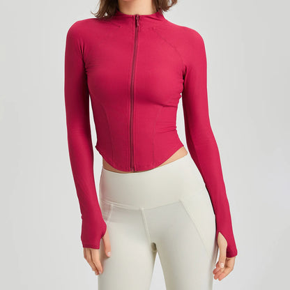 Carethier Elastic Sports Jacket – Tight Fit Quick-Dry Yoga & Gym Top