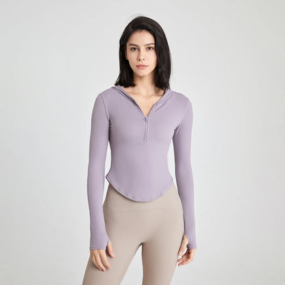 Stretch Sports Jacket – Slim Fit Zip-Up Yoga & Running Hoodie