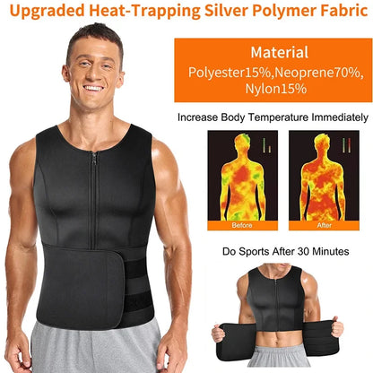 SaunaTech™ Mens Sweat Sauna Vest for Waist Trainer