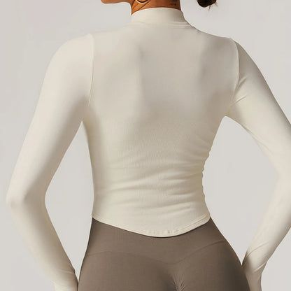 Running Workout Jacket – Quick-Dry Long Sleeve Gym Coat