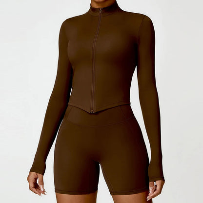 Quick-Dry Running Jacket – Long Sleeve Zip-Up Sports Top