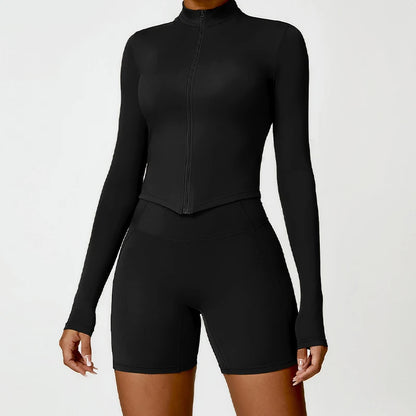 Quick-Dry Running Jacket – Long Sleeve Zip-Up Sports Top