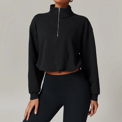 High Collar Sweatshirt – Winter Warm Half-Zip Sports Jacket