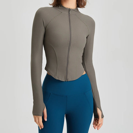 Carethier Elastic Sports Jacket – Tight Fit Quick-Dry Yoga & Gym Top