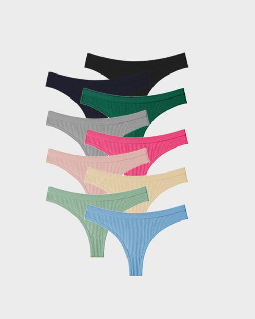 Seamless Low-Rise Cotton Thong Panty (9 Pack)