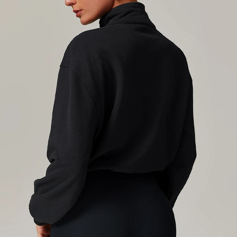 High Collar Sweatshirt – Winter Warm Half-Zip Sports Jacket