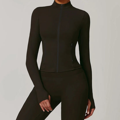 Carethier Slim Fit Sports Jacket – Quick-Dry Yoga & Running Top
